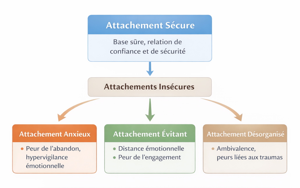 Les 4 types d'attachement dans la théorie de l'attachement